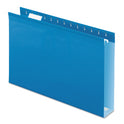 Pendaflex Extra Capacity Reinforced Hanging File Folders with Box Bottom, 2" Capacity, Legal Size, 1/5-Cut Tabs, Blue, 25/Box (4153X2BLU)