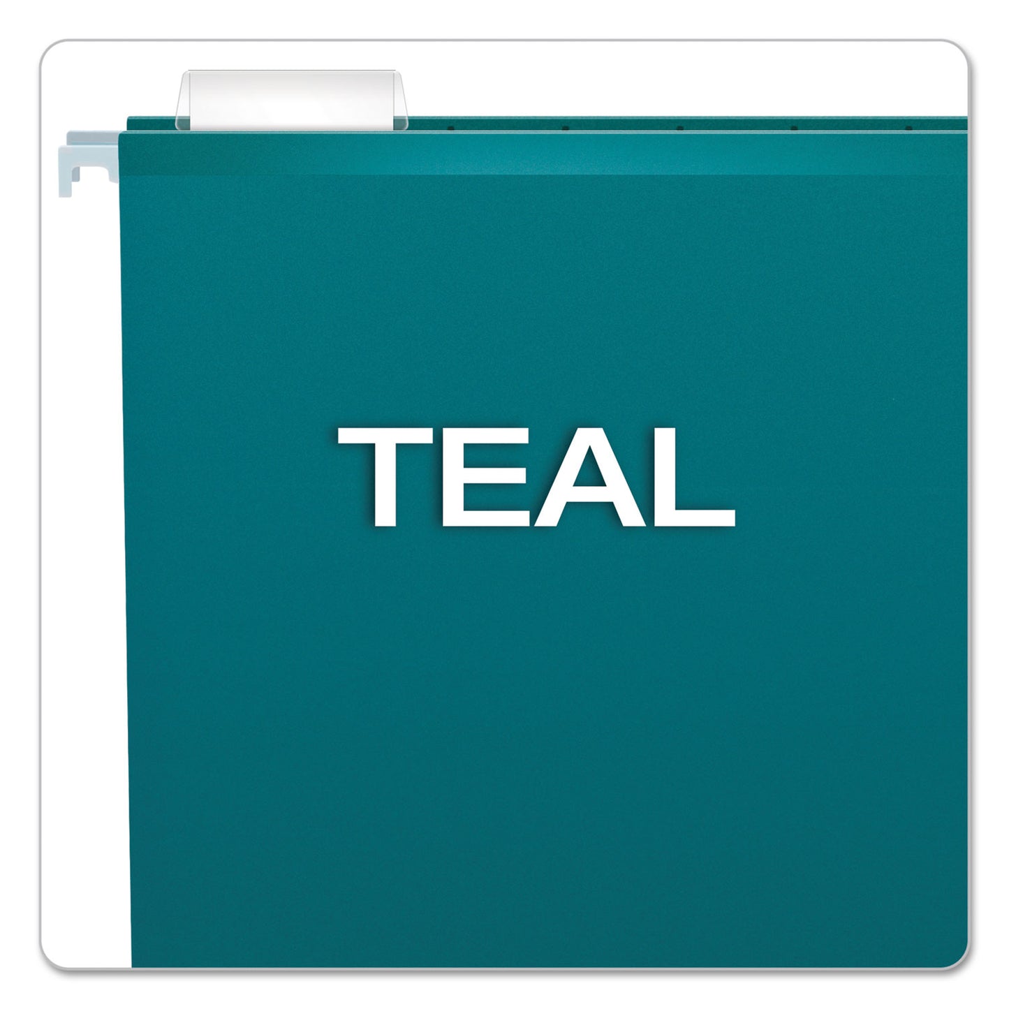 Pendaflex Colored Reinforced Hanging Folders, Letter Size, 1/5-Cut Tabs, Teal, 25/Box (415215TEA)