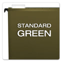 Pendaflex SureHook Hanging Folders, Letter Size, 1/5-Cut Tabs, Standard Green, 20/Box (615215)