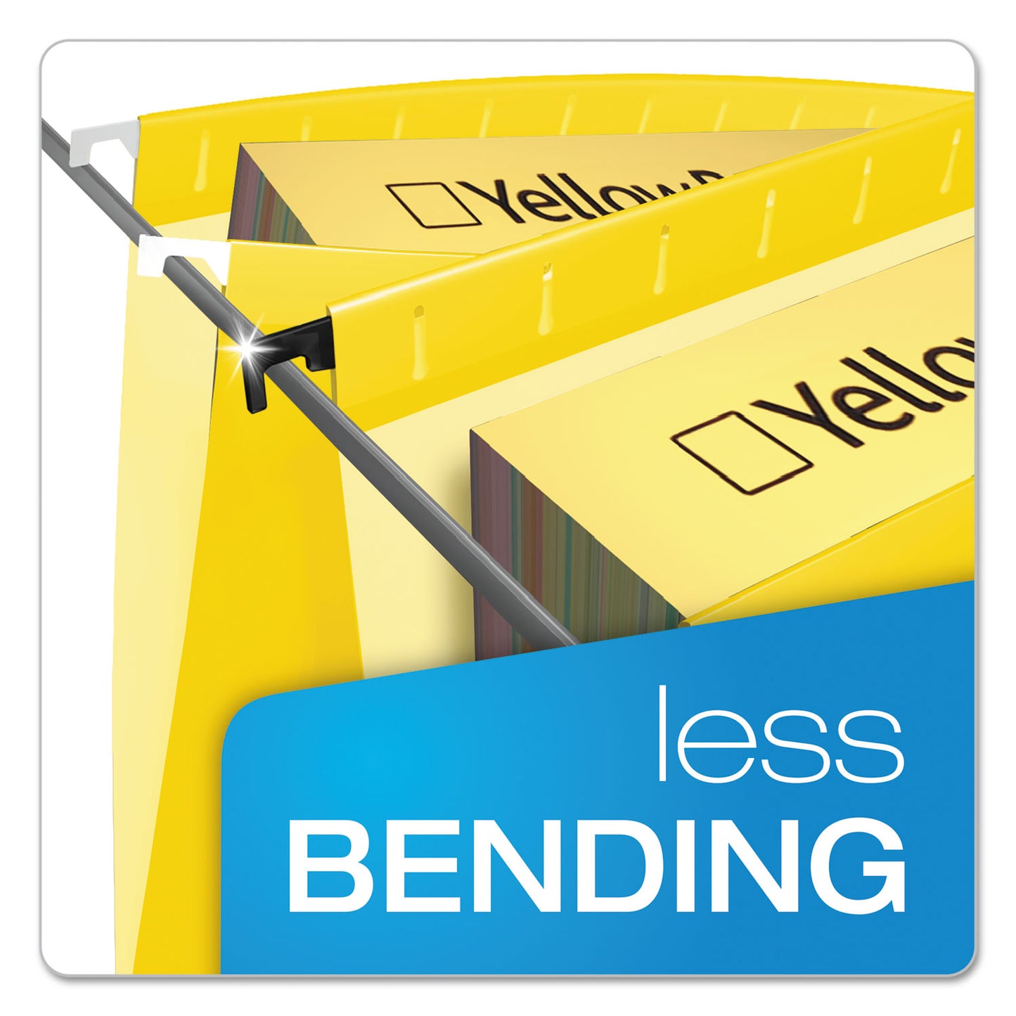 Pendaflex SureHook Hanging Folders, Letter Size, 1/5-Cut Tabs, Yellow, 20/Box (615215YEL)