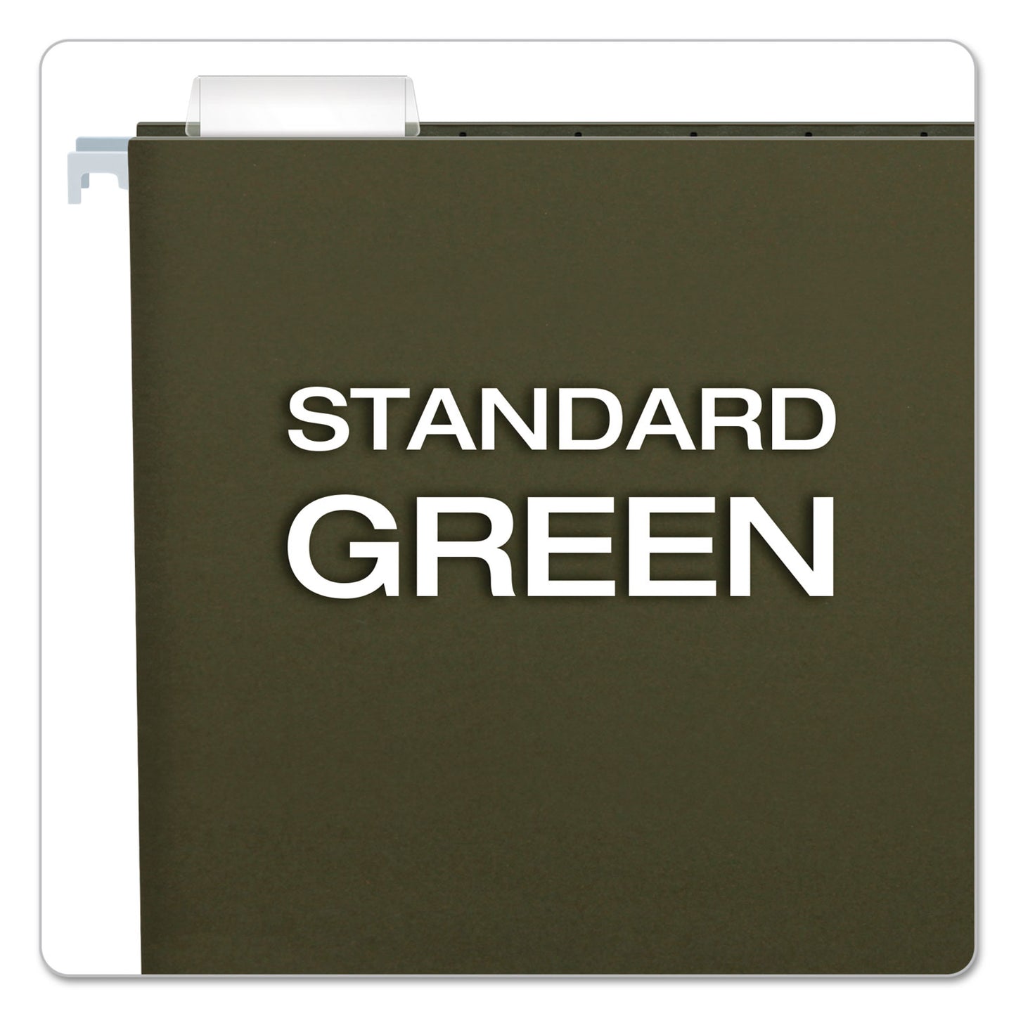 Pendaflex Standard Green Hanging Folders, Letter Size, 1/5-Cut Tabs, Standard Green, 25/Box (81602)