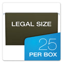 Pendaflex Standard Green Hanging Folders, Legal Size, Straight Tabs, Standard Green, 25/Box (81620)