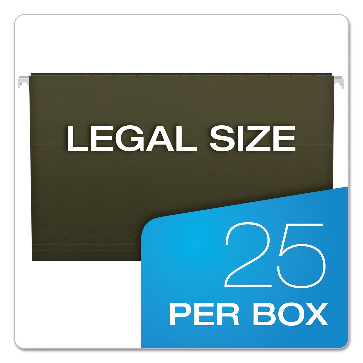 Pendaflex Standard Green Hanging Folders, Legal Size, Straight Tabs, Standard Green, 25/Box (81620)