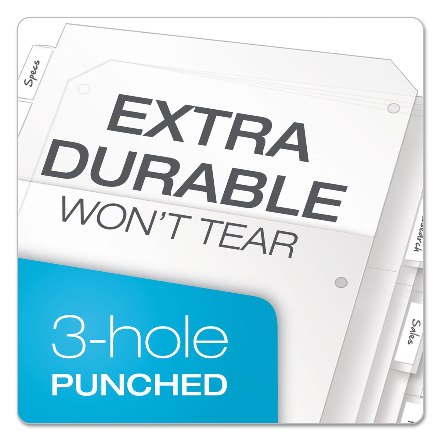 Cardinal Poly Ring Binder Pockets, 8.5 x 11, Clear, 5/Pack (84010)