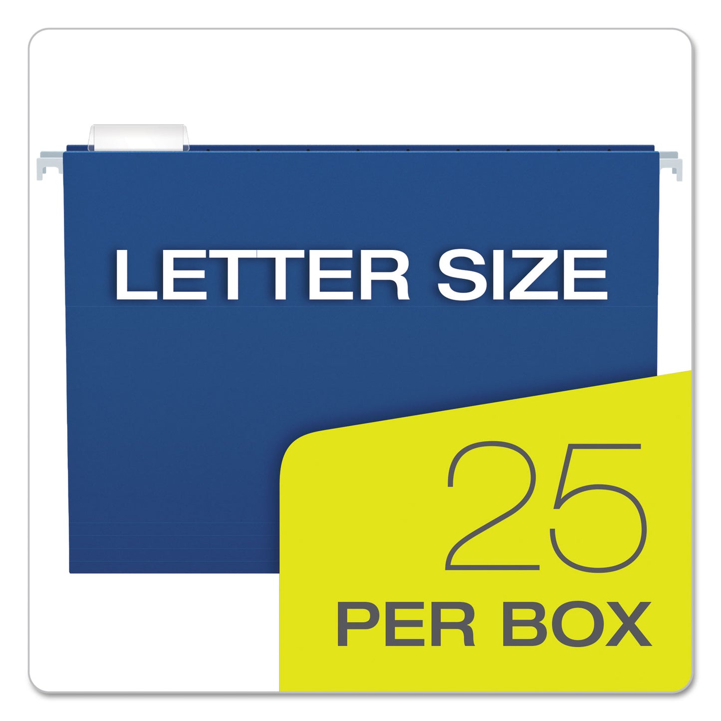 Pendaflex Colored Hanging Folders, Letter Size, 1/5-Cut Tabs, Navy, 25/Box (81615)