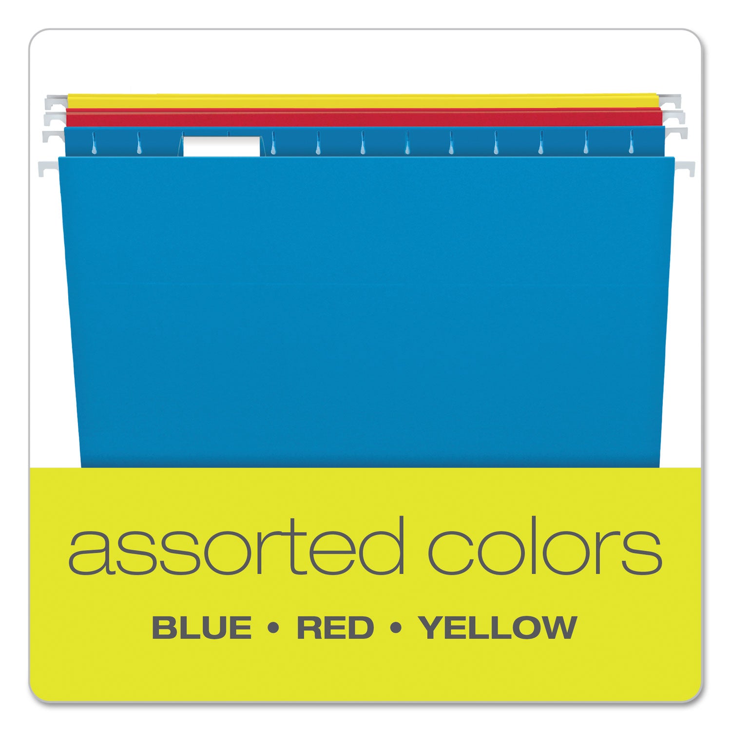 Pendaflex Colored Hanging Folders, Legal Size, 1/5-Cut Tabs, Assorted Colors, 25/Box (81632)