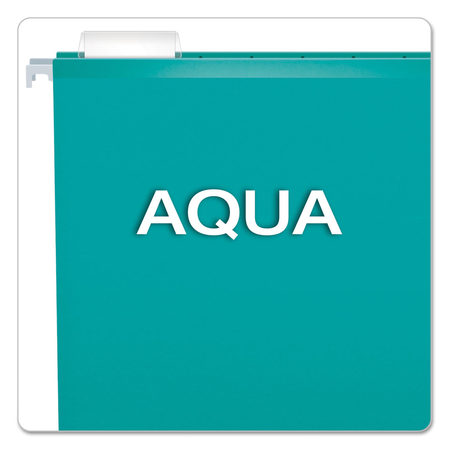 Pendaflex Colored Reinforced Hanging Folders, Letter Size, 1/5-Cut Tabs, Aqua, 25/Box (415215AQU)