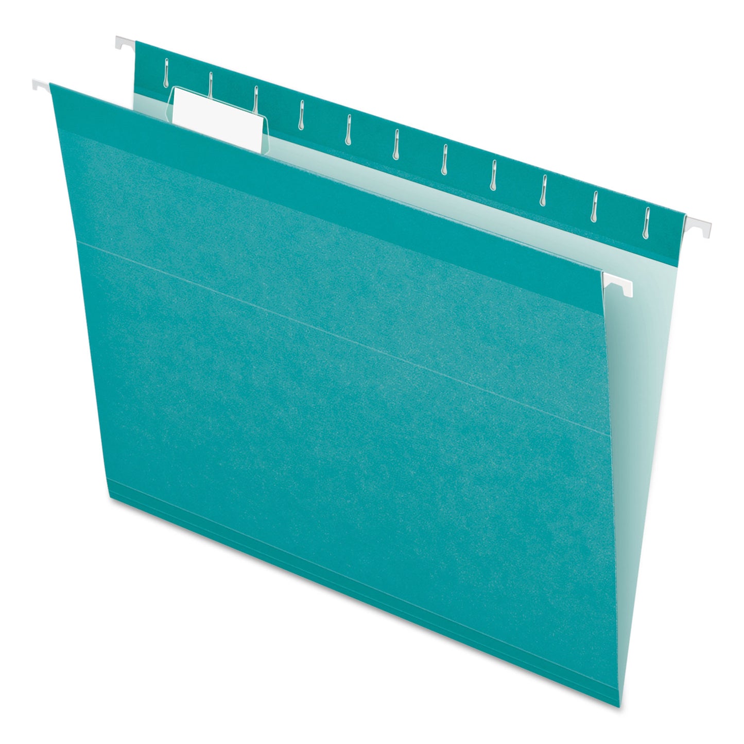 Pendaflex Colored Reinforced Hanging Folders, Letter Size, 1/5-Cut Tabs, Aqua, 25/Box (415215AQU)