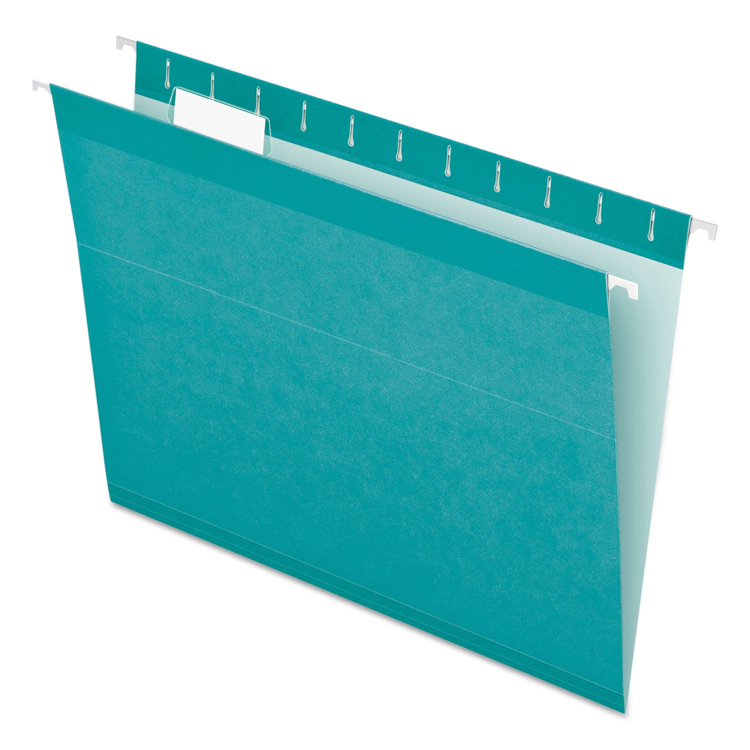 Pendaflex Colored Reinforced Hanging Folders, Letter Size, 1/5-Cut Tabs, Aqua, 25/Box (415215AQU)