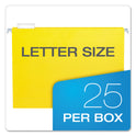 Pendaflex Colored Hanging Folders, Letter Size, 1/5-Cut Tabs, Yellow, 25/Box (81606)