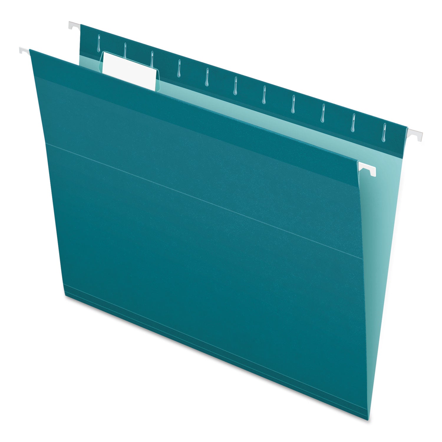 Pendaflex Colored Reinforced Hanging Folders, Letter Size, 1/5-Cut Tabs, Teal, 25/Box (415215TEA)