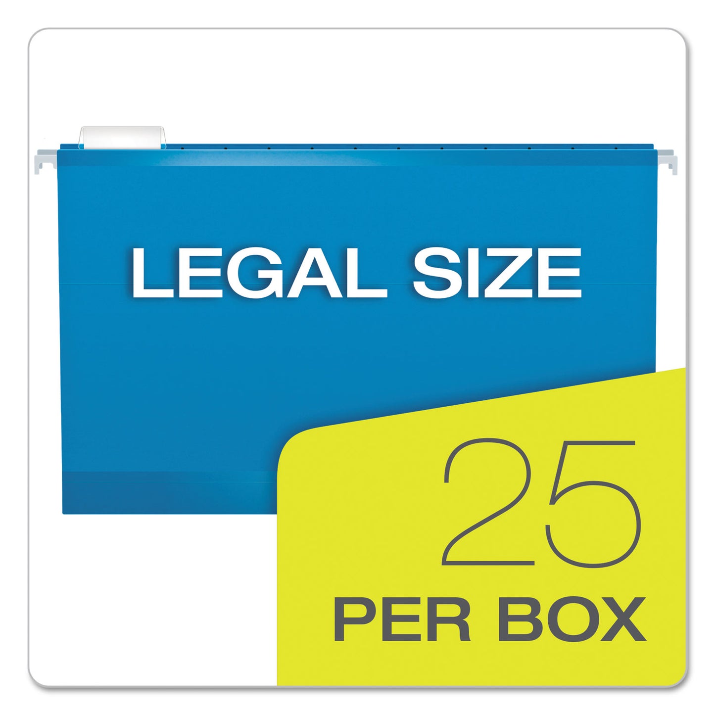 Pendaflex Extra Capacity Reinforced Hanging File Folders with Box Bottom, 2" Capacity, Legal Size, 1/5-Cut Tabs, Blue, 25/Box (4153X2BLU)