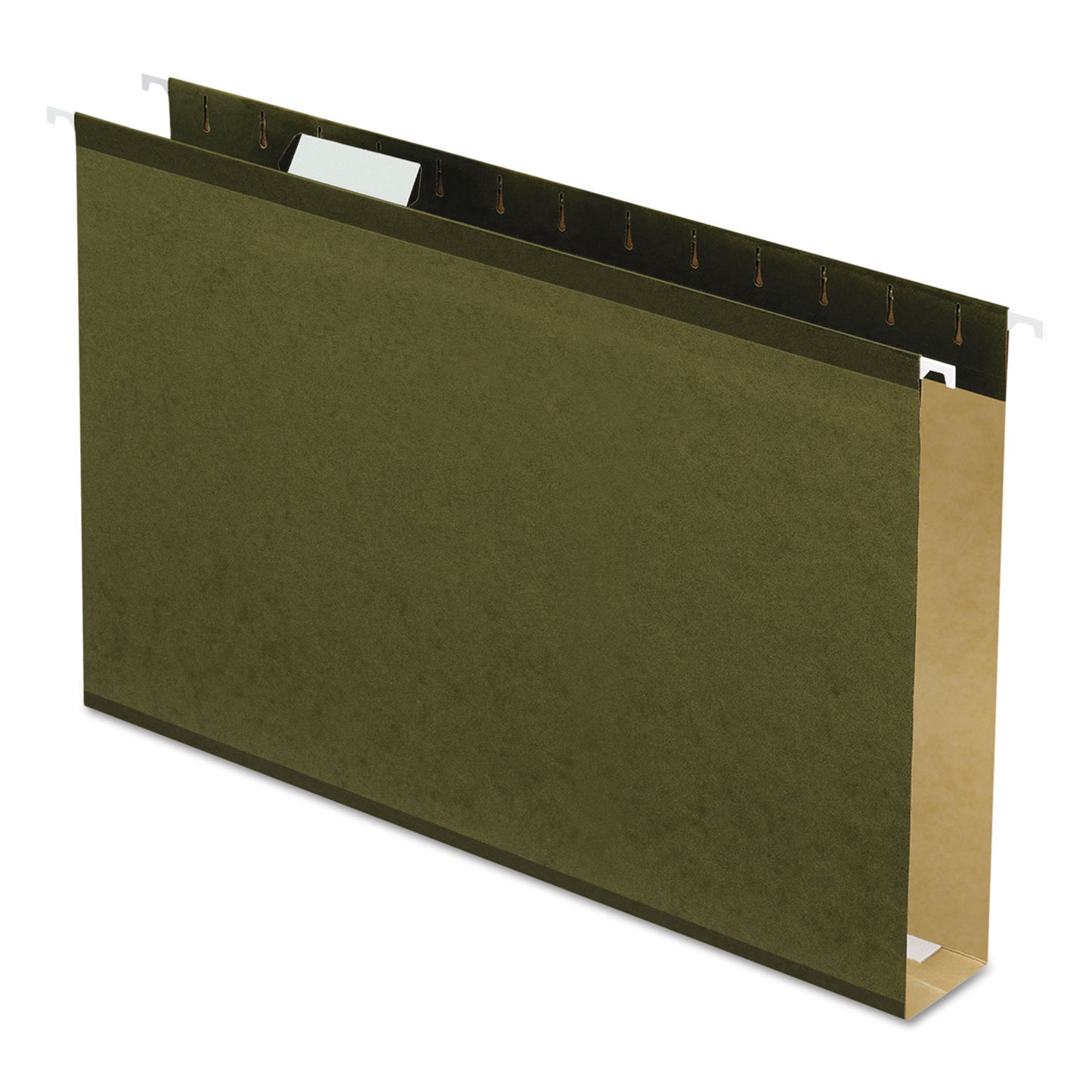 Pendaflex Extra Capacity Reinforced Hanging File Folders with Box Bottom, 2" Capacity, Legal Size, 1/5-Cut Tabs, Green, 25/Box (4153X2)