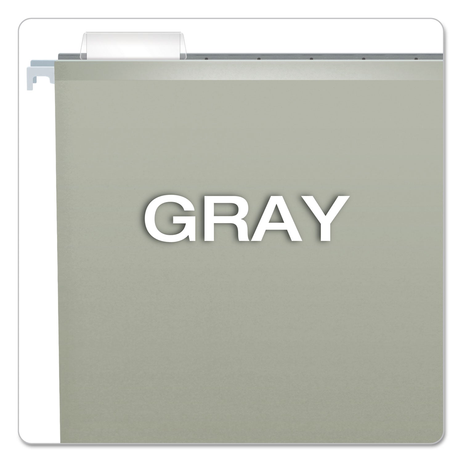 Pendaflex Colored Reinforced Hanging Folders, Letter Size, 1/5-Cut Tabs, Gray, 25/Box (415215GRA)