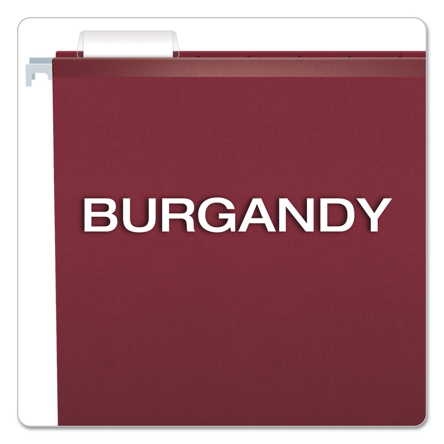 Pendaflex Colored Reinforced Hanging Folders, Letter Size, 1/5-Cut Tabs, Burgundy, 25/Box (415215BUR)