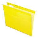 Pendaflex Colored Reinforced Hanging Folders, Letter Size, 1/5-Cut Tabs, Yellow, 25/Box (415215YEL)