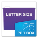 Pendaflex Colored Hanging Folders, Letter Size, 1/5-Cut Tabs, Violet, 25/Box (81611)