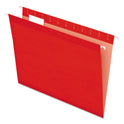 Pendaflex Colored Reinforced Hanging Folders, Letter Size, 1/5-Cut Tabs, Red, 25/Box (415215RED)