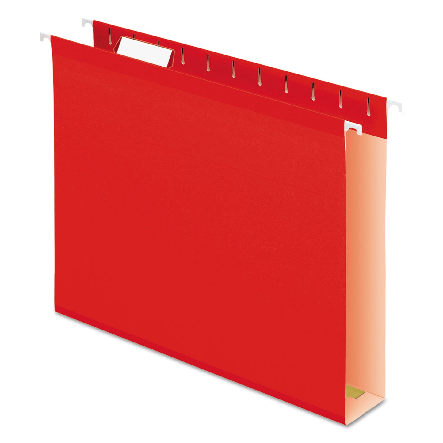 Pendaflex Extra Capacity Reinforced Hanging File Folders with Box Bottom, 2" Capacity, Letter Size, 1/5-Cut Tabs, Red, 25/Box (4152X2RED)