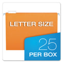 Pendaflex Colored Hanging Folders, Letter Size, 1/5-Cut Tabs, Orange, 25/Box (81607)