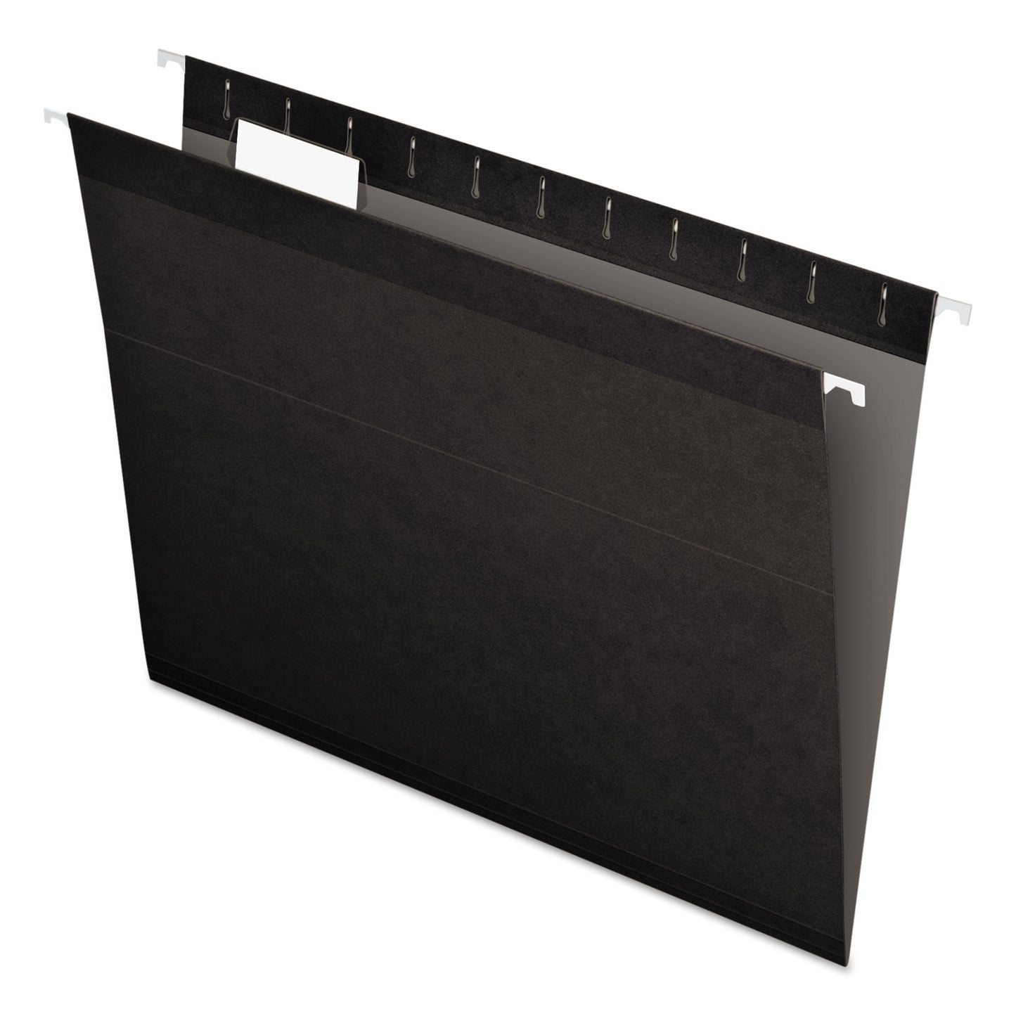 Pendaflex Colored Reinforced Hanging Folders, Letter Size, 1/5-Cut Tabs, Black, 25/Box (415215BLA)