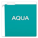 Pendaflex Colored Hanging Folders, Letter Size, 1/5-Cut Tabs, Aqua, 25/Box (81616)