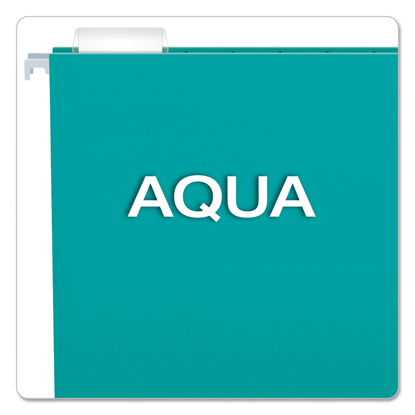 Pendaflex Colored Hanging Folders, Letter Size, 1/5-Cut Tabs, Aqua, 25/Box (81616)