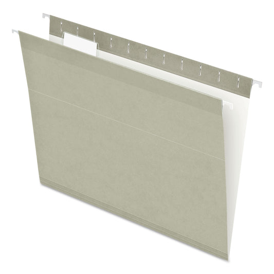 Pendaflex Colored Reinforced Hanging Folders, Letter Size, 1/5-Cut Tabs, Gray, 25/Box (415215GRA)