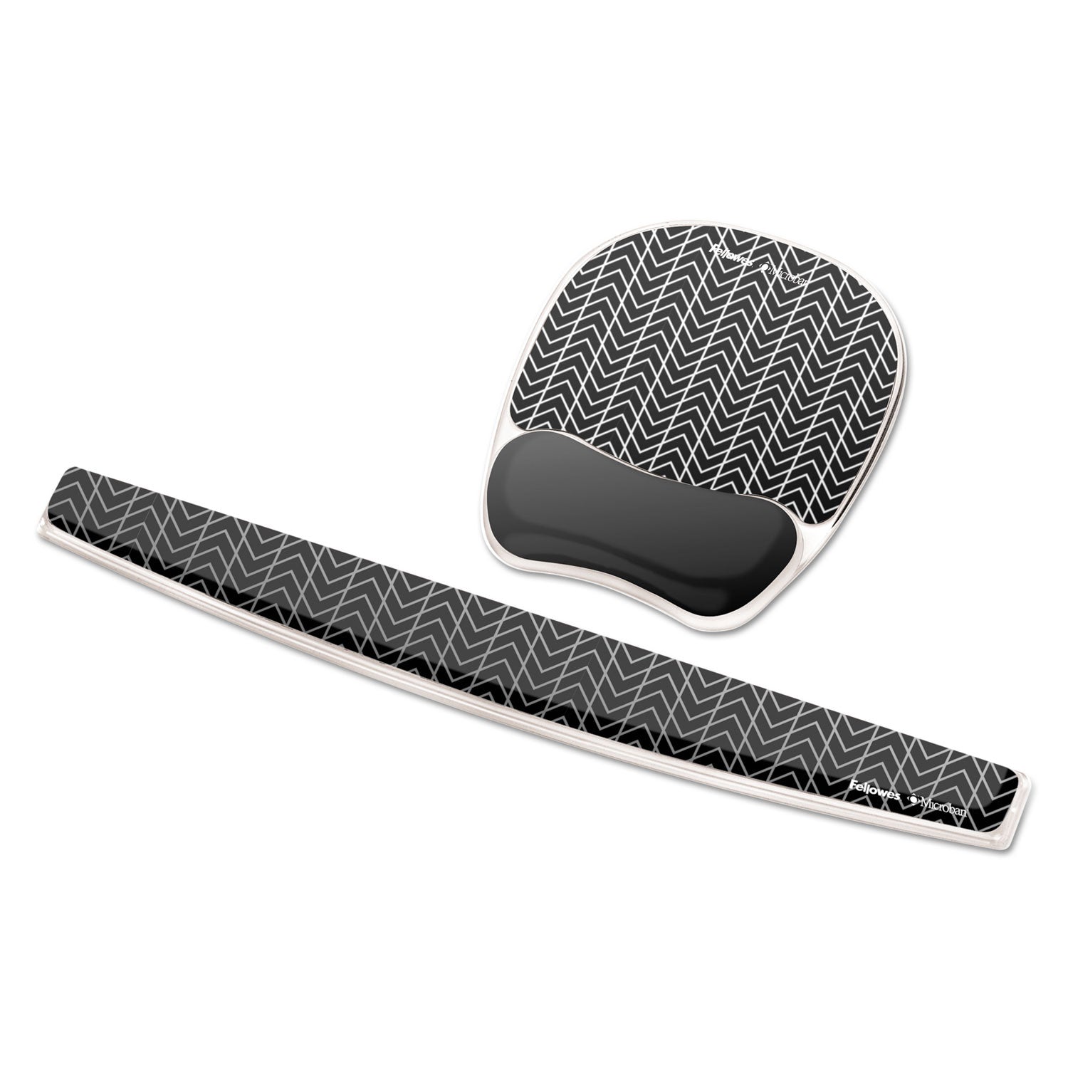 Fellowes Photo Gel Mouse Pad with Wrist Rest with Microban Protection, 7.87 x 9.25, Chevron Design (9549901)