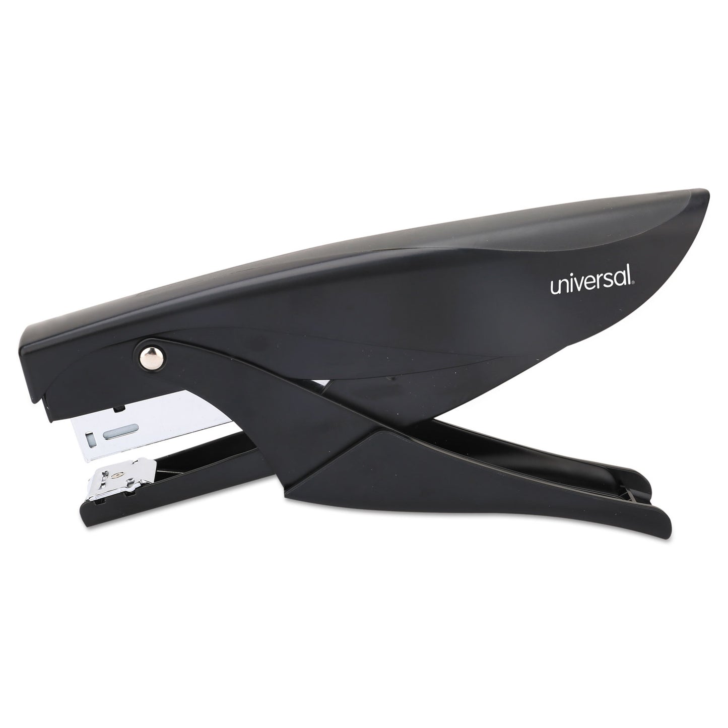 Universal Deluxe Plier Stapler, 20-Sheet Capacity, 0.25" Staples, 1.75" Throat, Black (43108)