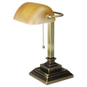 Alera Traditional Banker's Lamp with USB, 10w x 10d x 15h, Antique Brass (LMP517AB)