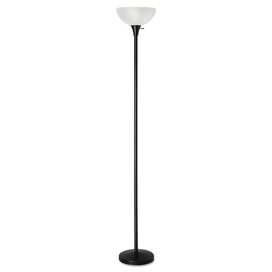 Alera Floor Lamp, 71" High, Translucent Plastic Shade, 11.25w x 11.25d x 71h, Matte Black (LMPF72B)