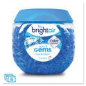 Bright Air Scent Gems Odor Eliminator, Cool and Clean, Blue, 10 oz Jar, 6/Carton (900228CT)