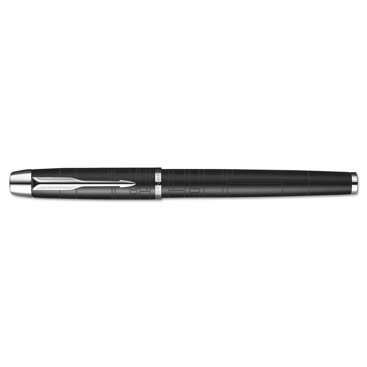 Parker IM Premium Roller Ball Pen, Stick, Fine 0.7 mm, Black Ink, Black/Chrome Barrel (1931658)