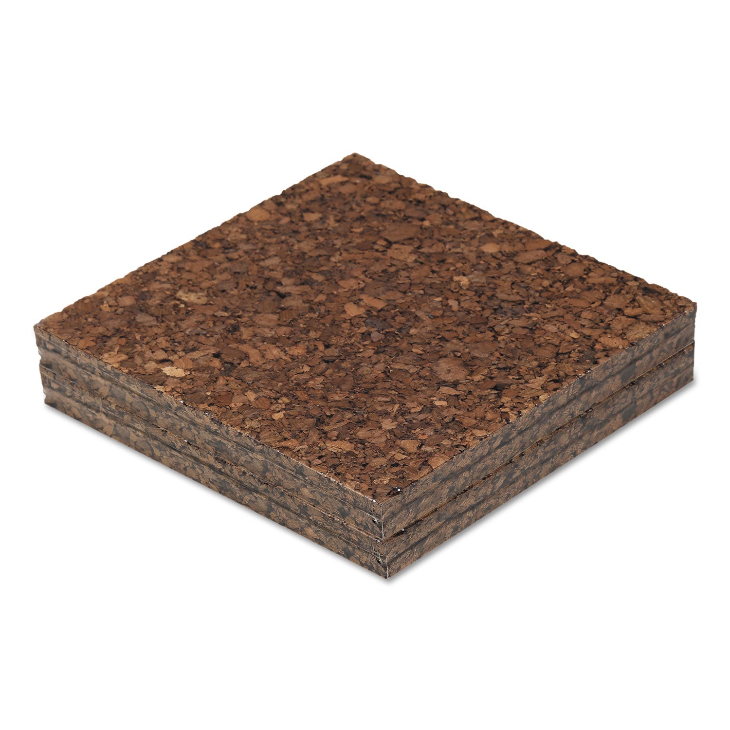 Universal Cork Tile Panels, 12 x 12, Dark Brown Surface, 4/Pack (43403)