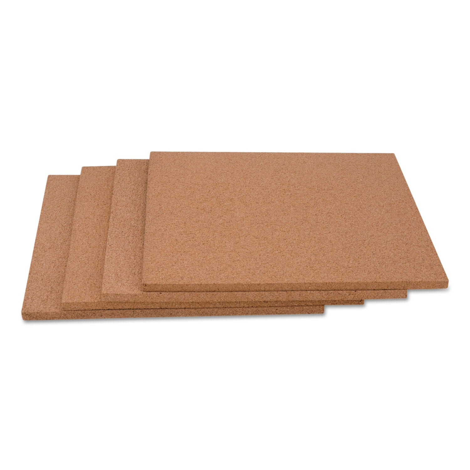 Universal Cork Tile Panels, 12 x 12, Brown Surface, 4/Pack (43404)