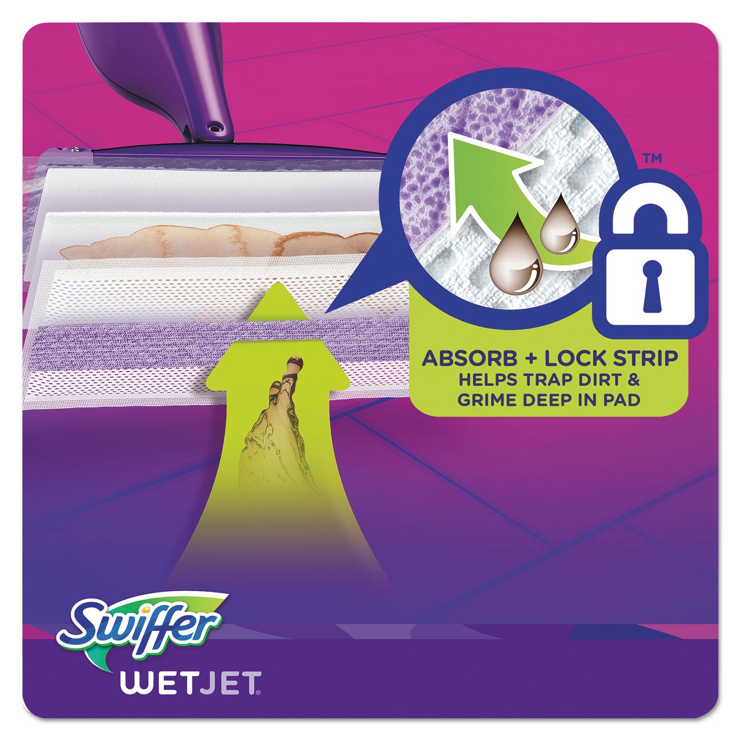 Swiffer WetJet System Refill Cloths, 11.3" x 5.4", White, 24/Box (08443)