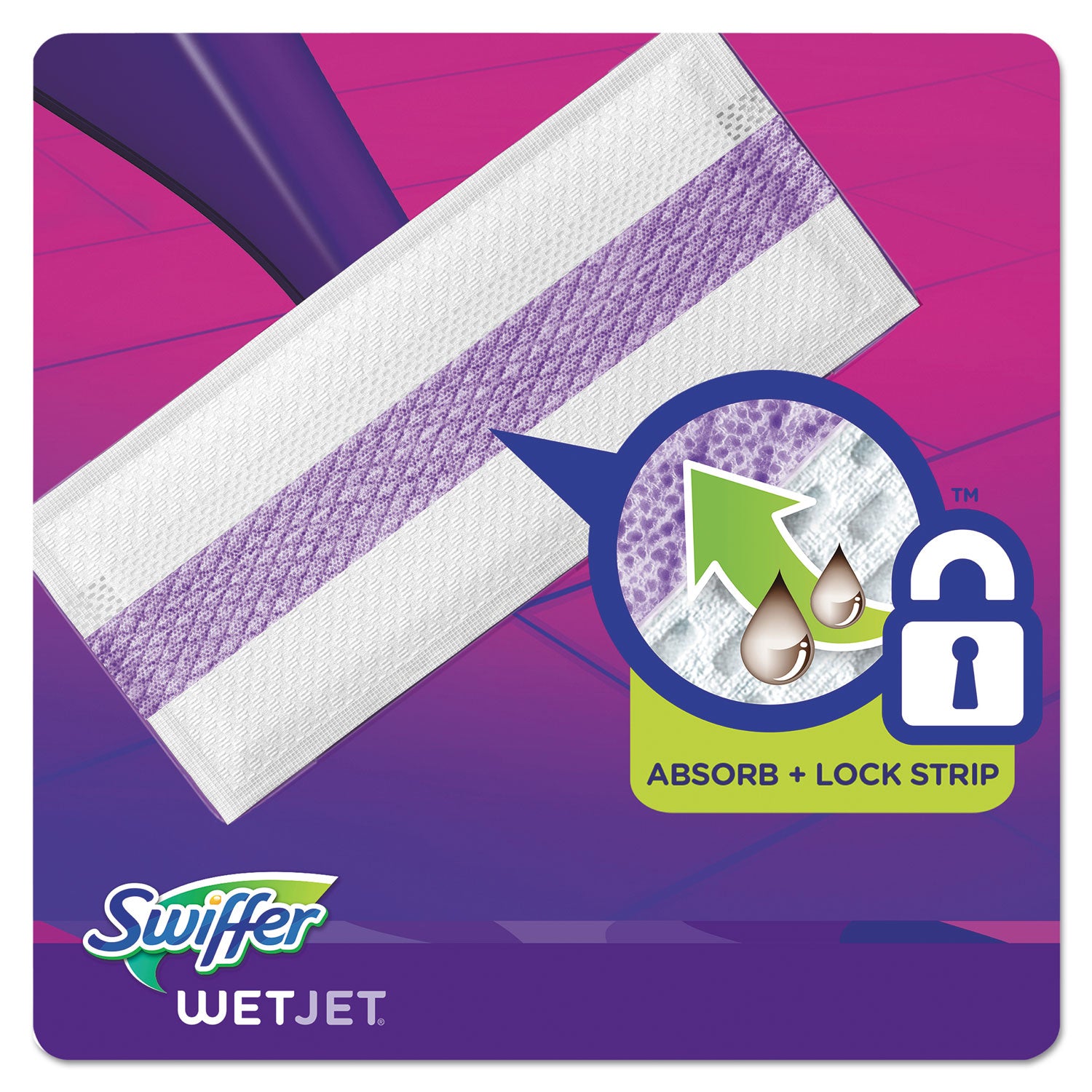 Swiffer WetJet System Refill Cloths, 11.3" x 5.4", White, 24/Box (08443)