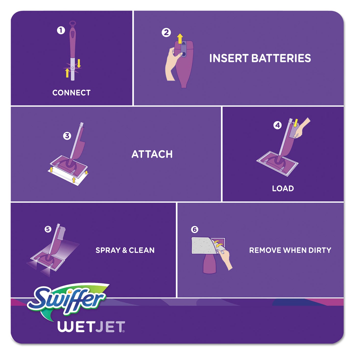 Swiffer WetJet System Refill Cloths, 11.3" x 5.4", White, 24/Box, 4/Carton (08443CT)