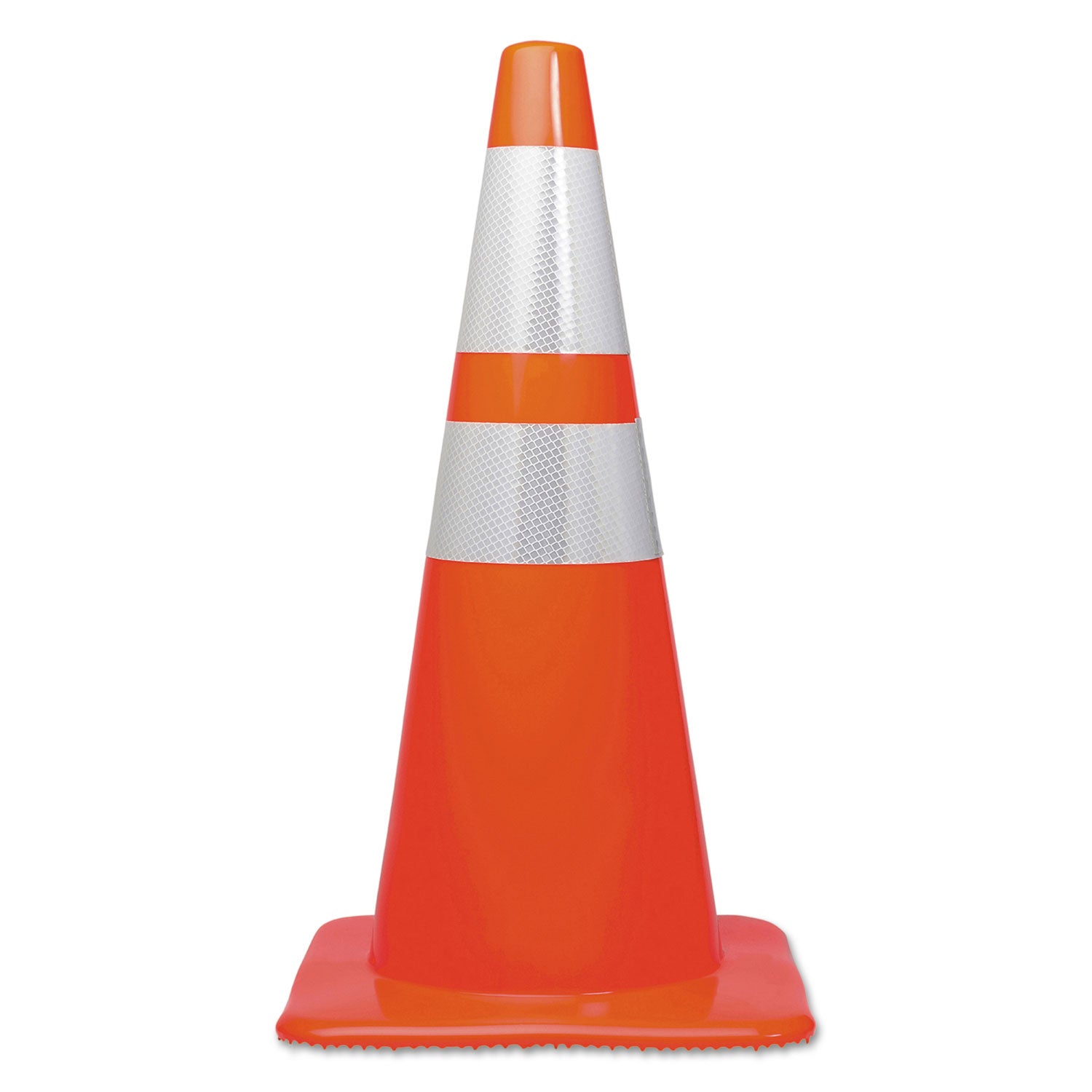 Tatco Traffic Cone, 14 x 14 x 28, Orange/Silver (25900)