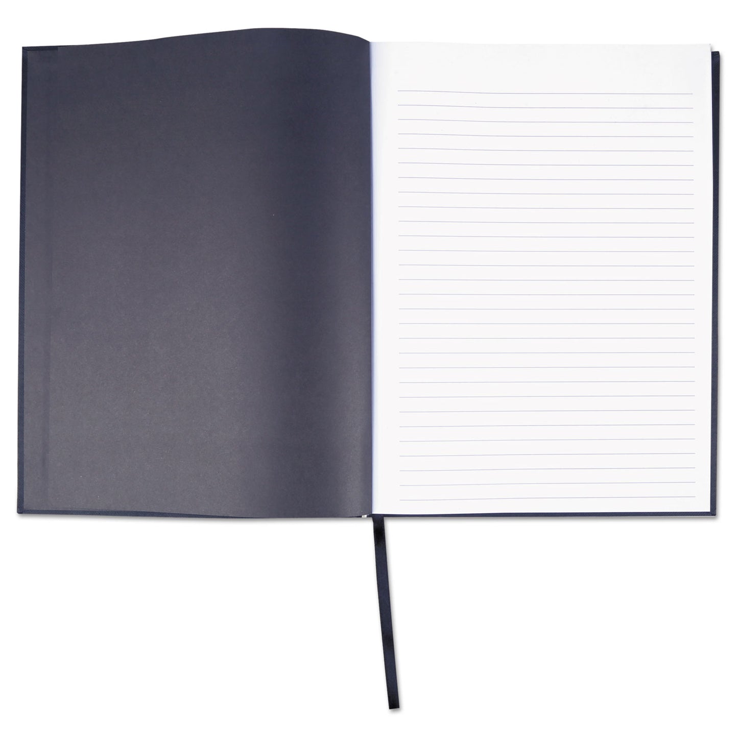 Universal Casebound Hardcover Notebook, 1-Subject, Wide/Legal Rule, Black Cover, (150) 10.25 x 7.63 Sheets (66353)