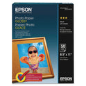 Epson Glossy Photo Paper, 9.4 mil, 8.5 x 11, Glossy White, 100/Pack (S041271)