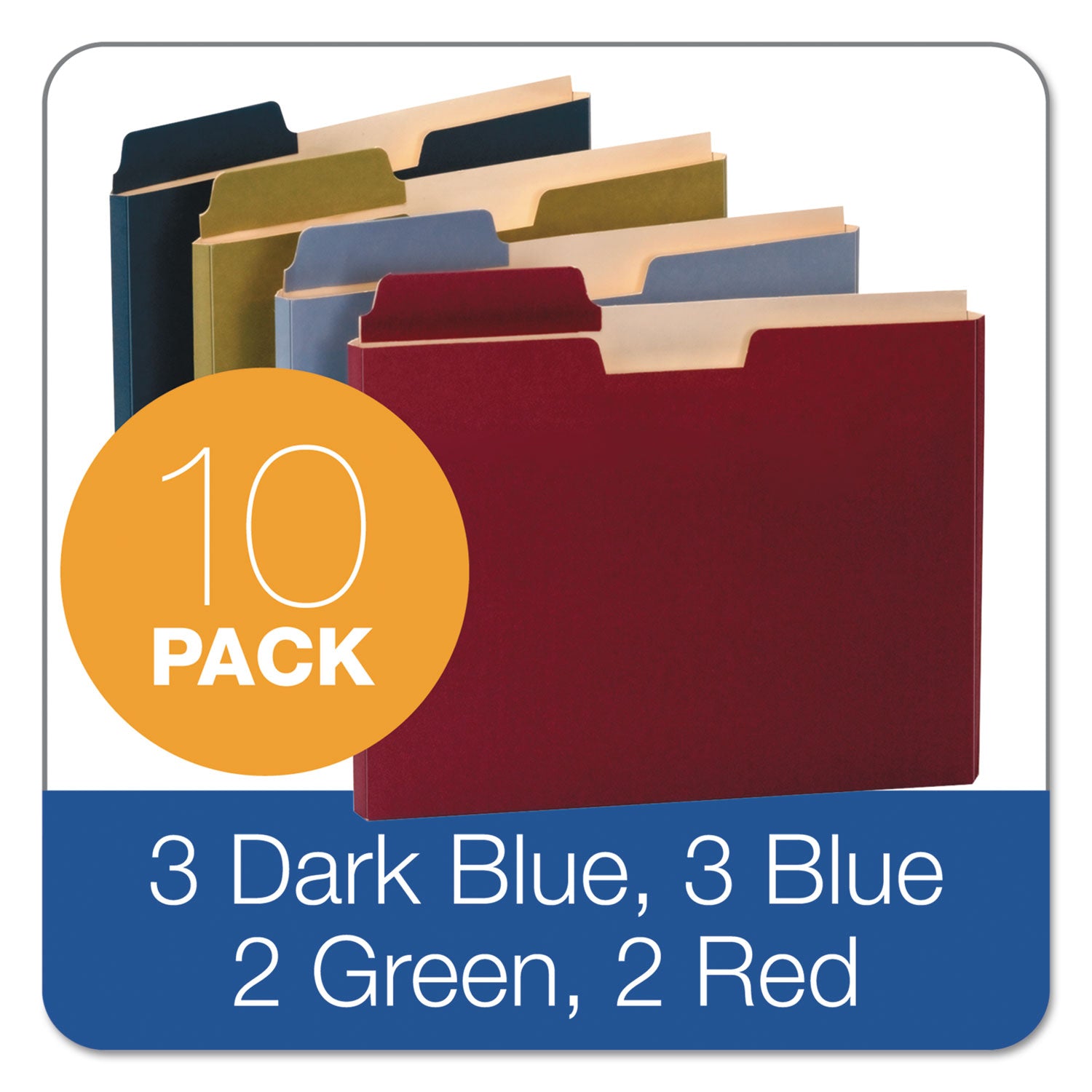 Pendaflex File Folder Pocket, 0.75" Expansion, Letter Size, Assorted Colors, 10/Pack (FP153L10ASST)