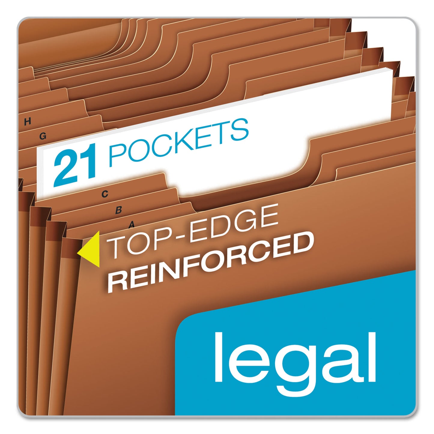 Pendaflex Heavy-Duty Expanding File with Reinforced Flap, 21 Sections, Elastic Cord Closure, 1/3-Cut Tabs, Legal Size, Redrope (R119ALHD)