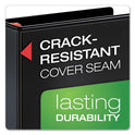 Cardinal XtraLife ClearVue Non-Stick Locking Slant-D Ring Binder, 3 Rings, 1.5" Capacity, 11 x 8.5, Black (26311)