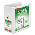 Cardinal XtraLife ClearVue Non-Stick Locking Slant-D Ring Binder, 3 Rings, 6" Capacity, 11 x 8.5, White (26360)