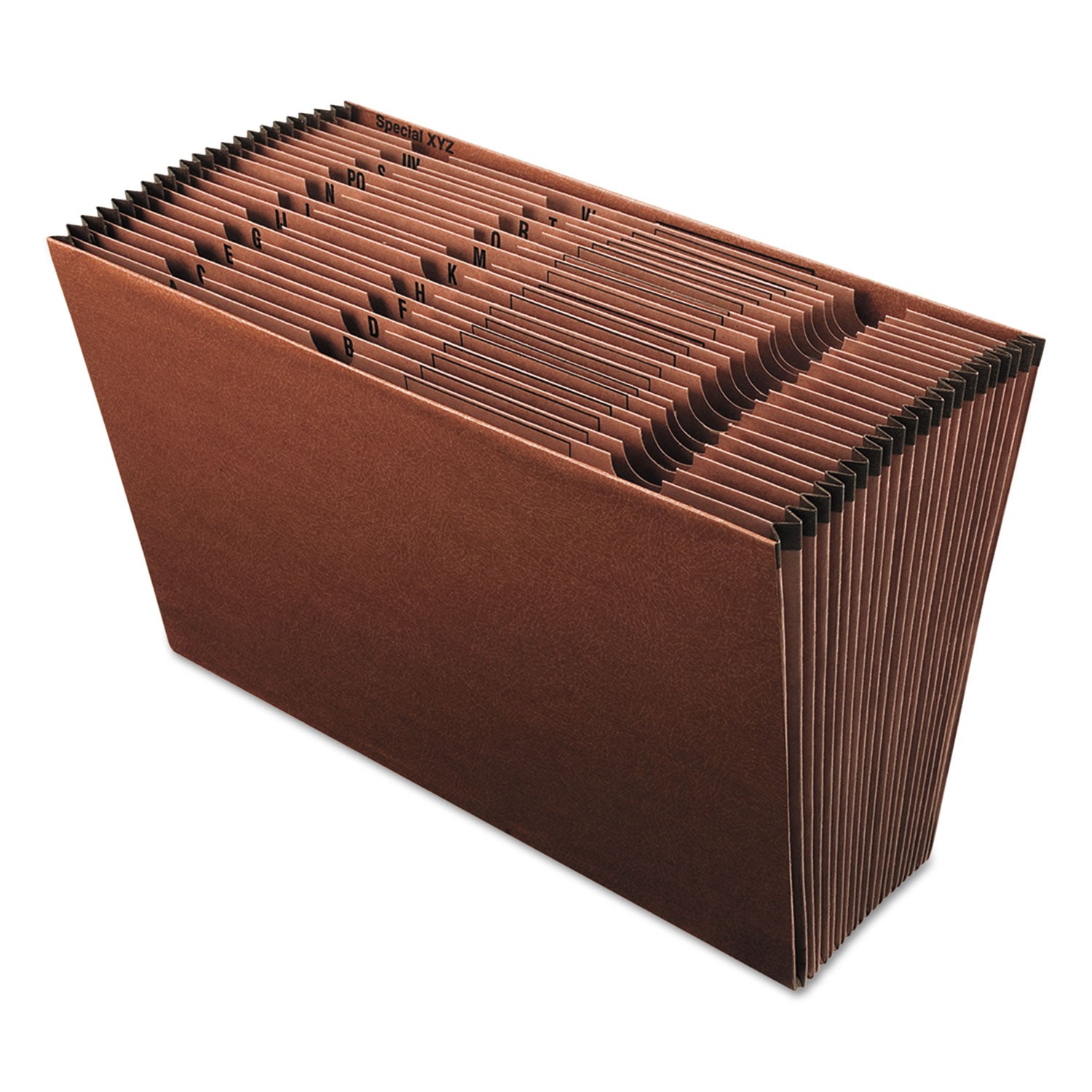 Earthwise by Pendaflex Recycled Indexed Expanding File, 21 Sections, 1/21-Cut Tabs, Legal Size, Red Fiber (ER19A)