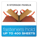 Pendaflex Six-Section Pressboard Classification Folders, 2" Expansion, 2 Dividers, 6 Fasteners, Legal Size, Red Exterior, 10/Box (2257R)