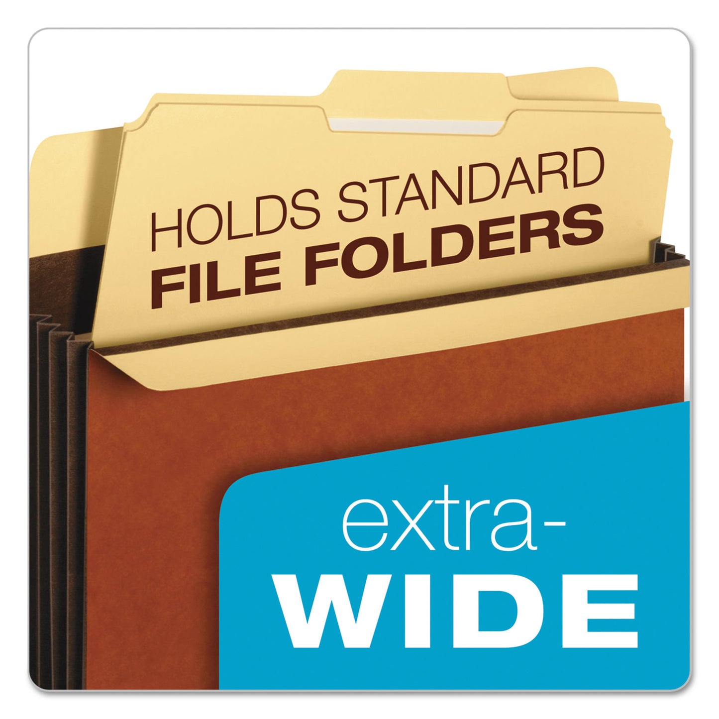 Pendaflex Extra-Wide Heavy-Duty File Pockets, 3.5" Expansion, Letter Size, Redrope, 10/Box (C1525EHD)