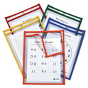 C-Line Reusable Dry Erase Pockets, Easy Load, 9 x 12, Assorted Primary Colors, 25/Pack (42620)